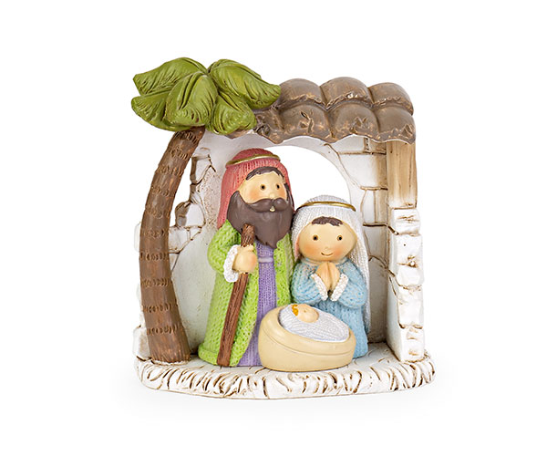 NATIVITA' CON CAPANNA E ALBERO H.85 MM