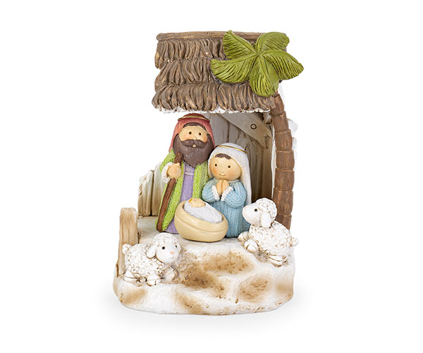 NATIVITA' CON CAPANNA E PECORE H.120 MM