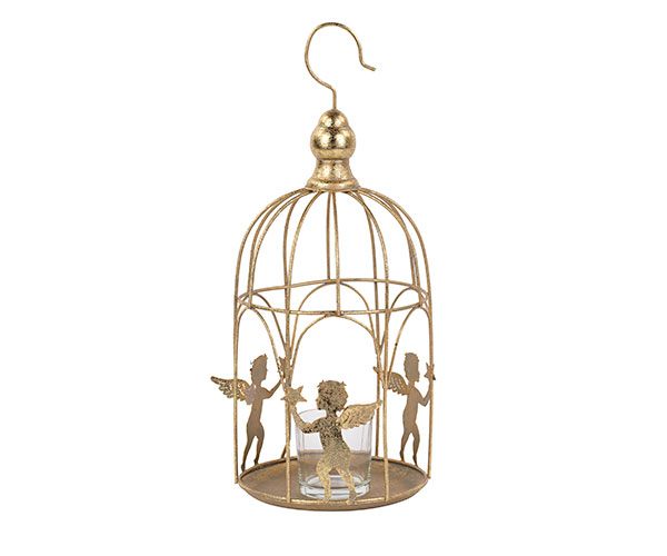 GABBIETTA ORO CON ANGELI T-LIGHT H.320 MM