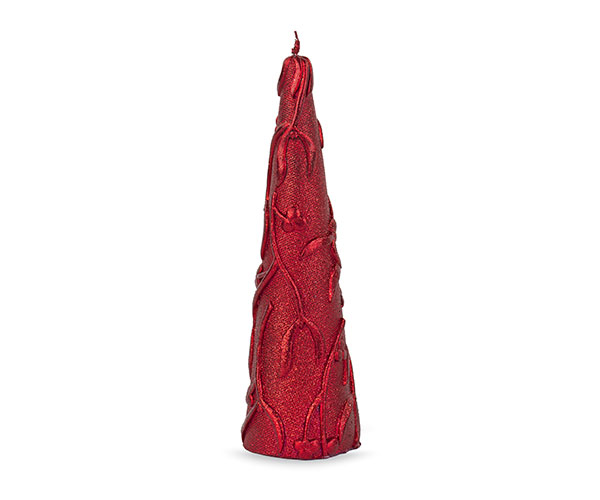 CANDELA ALBERO ROSSO DECORATO H.200 MM