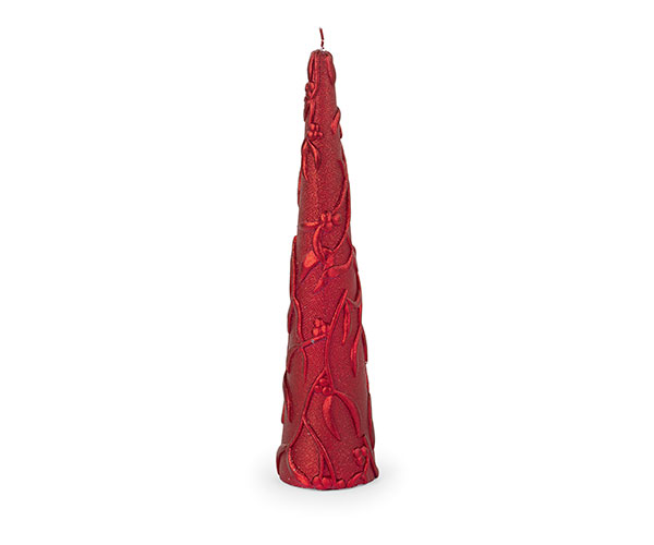 CANDELA ALBERO ROSSO DECORATO H.300 MM
