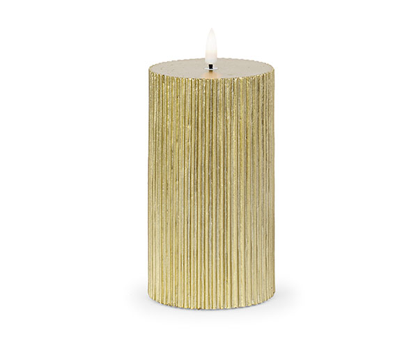 CANDELA LED CERA ORO D.80XH.150 MM