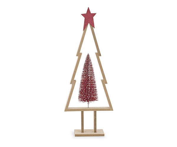 ALBERO LEGNO CON PINO ROSSO H.525 MM