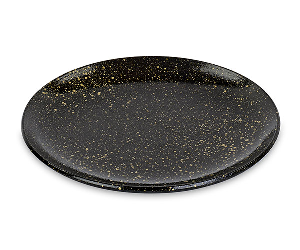 VASSOIO LEGNO NERO/ORO D.300 MM