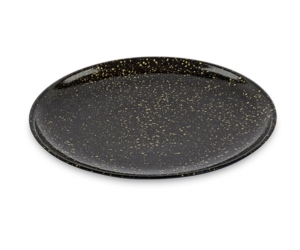 VASSOIO LEGNO NERO/ORO D.400 MM