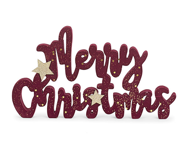 MERRY CHRISTMAS BORDEAUX FLOC. 325XH.185 MM