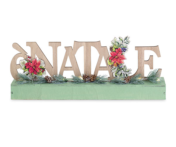 SCRITTA E' NATALE CON LED 400XH.165 MM