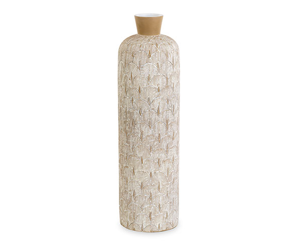 VASO POLIRESINA BIANCO/ORO D.150XH.535 MM