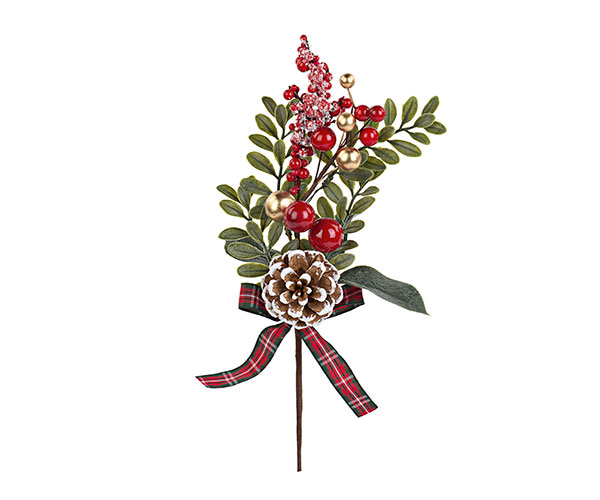 PICK PIGNA CON BACCHE ROSSE+FIOC H.300 MM