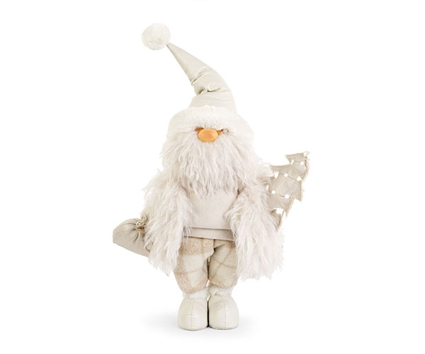 BABBO NATALE BIAN.CON ALBERO LED H.600 MM