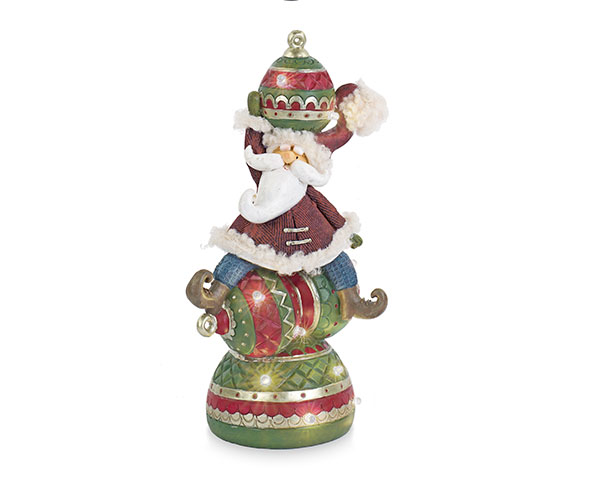 BABBO NATALE ROSSO/VER.MUS/LED H.260 MM