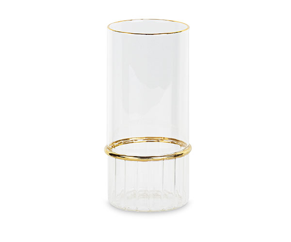 VASO VETRO ANELLO ORO D.60XH.200 MM