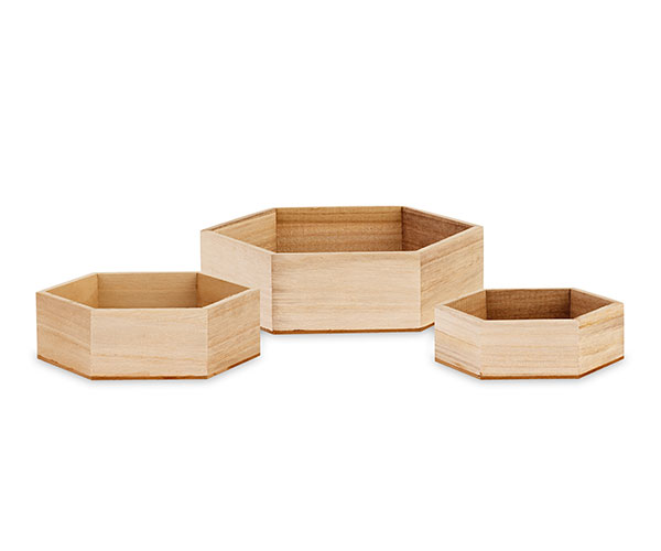 SET 3 ESAGONI LEGNO