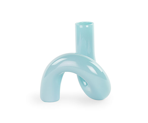 VASO VETRO AZZURRO ATTORCIGLIATO