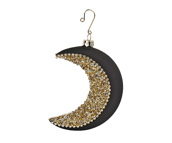 ADDOBBO LUNA VETRO NERA H.130 MM