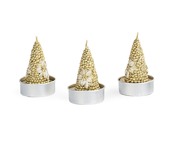 BOX 6 T-LIGHT ALBERI OROCON STEL H.60 MM