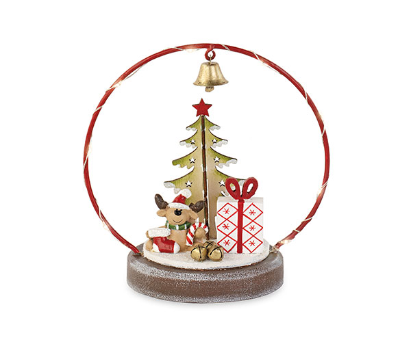 CERCHIO ROSSO LED CON ALBERO H.160 MM