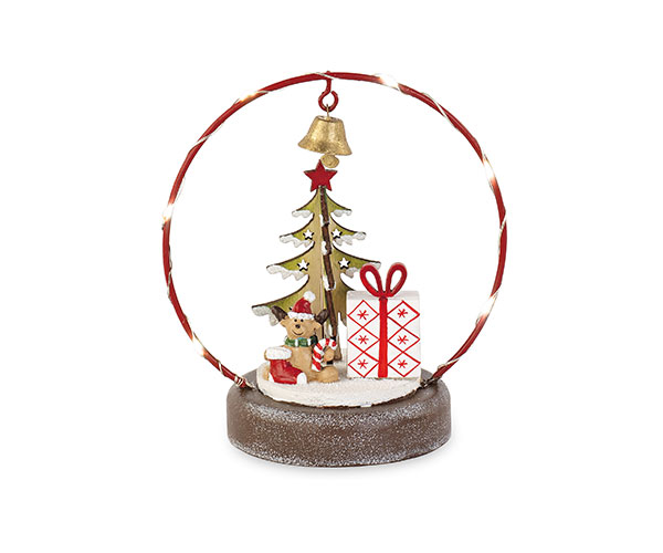 CERCHIO ROSSO LED CON ALBERO H.115 MM
