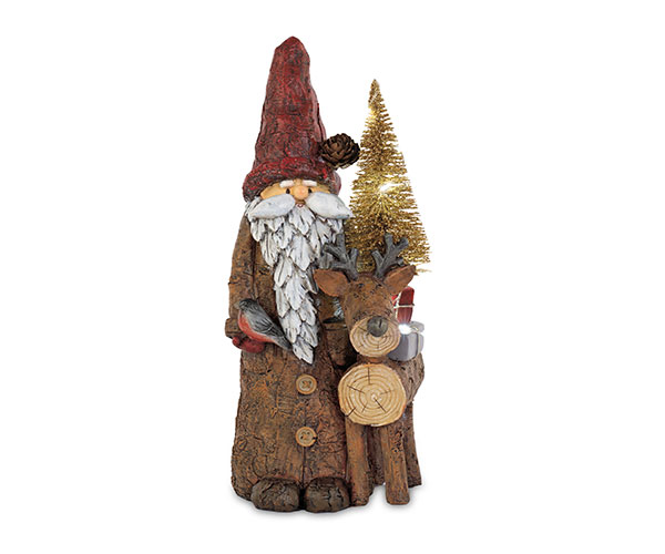 BABBO NATALE CON RENNA CON LED H.255 MM