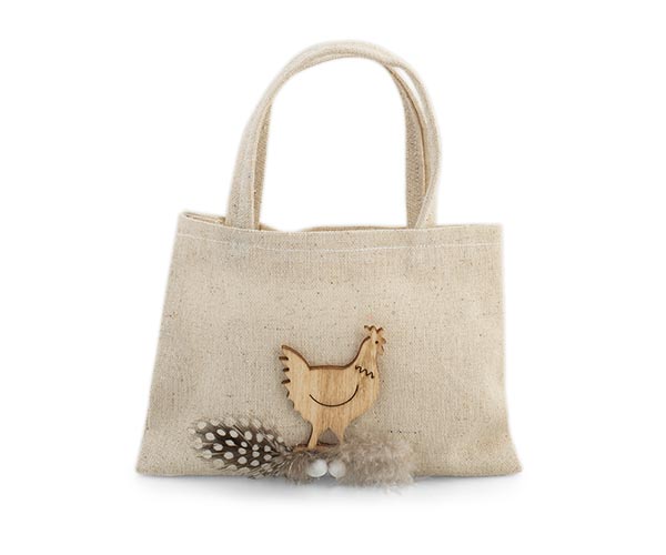 BORSETTA COT.BEIGE CON GALLINA