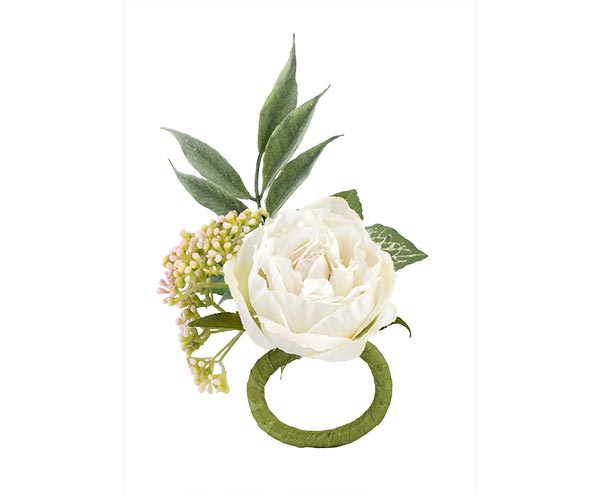 CORONCINA FIORE E BACCHE BIANCHE