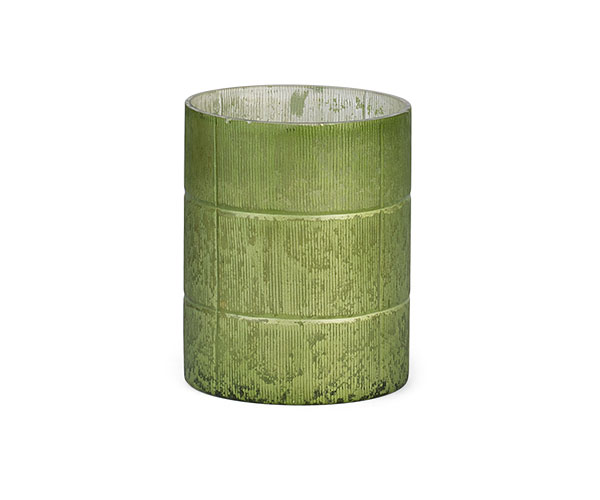 CANDELA VASO VETRO VERDE D.100X130 MM