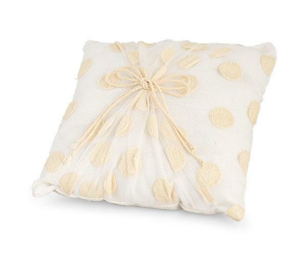 CUSCINO PORTAFEDI BIANCO POIS 200X200 MM