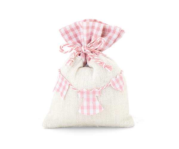 SACCHETTO BABY SHOWER ROSA 100X130 MM