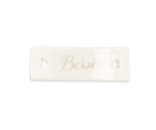 TARGHETTA PORCELLANA BEBE 60X20 MM