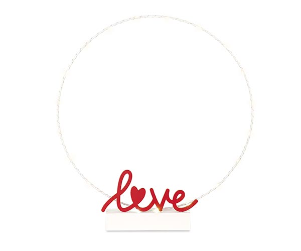 CERCHIO BIANCO CON LOVE E LED