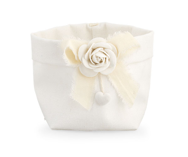 SACCOCCIO CON ROSA SOFT BIANCA