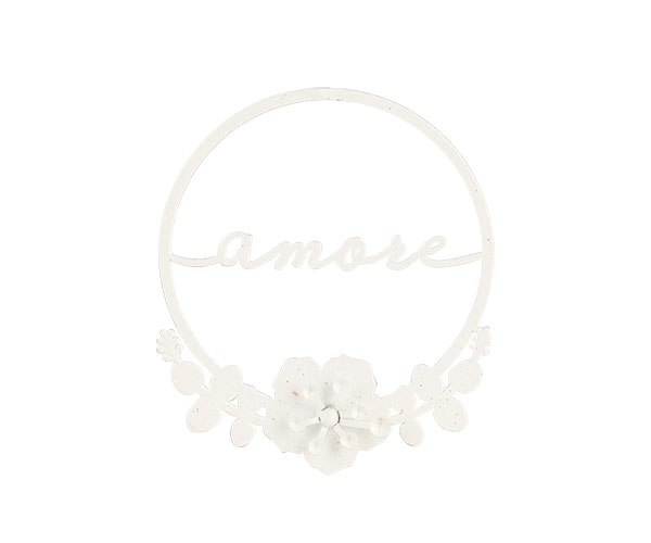 CERCHIO BIANCO GLITTER-AMORE ø 65 MM