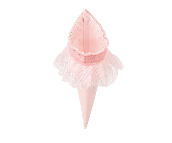 CONO ROSA CON TULLE