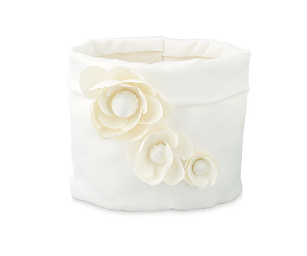 SACCOCCIO SATIN BIANCO CON FIORI
