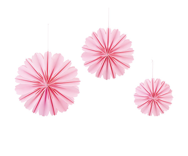 S/3 SFERE PETALI ROSA DA APPENDERE 