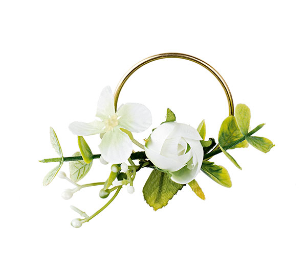 CERCHIO ORO CON ROSA BIANCA ø 45 MM