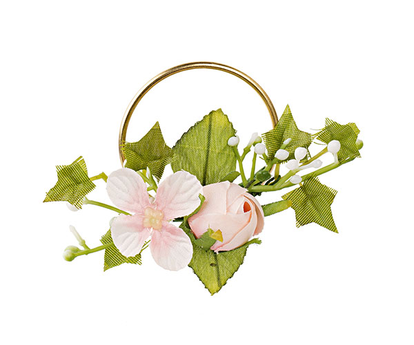 CERCHIO ORO CON ROSA ROSA ø 45 MM