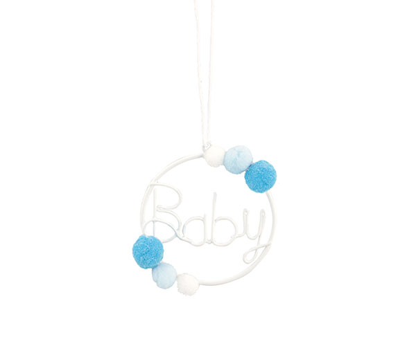 CERCHIO BABY CON PON-PON AZZURRI