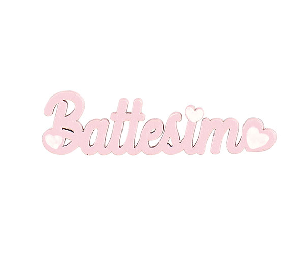 DECO BATTESIMO LEGNO ROSA