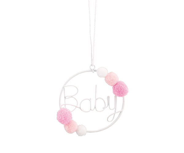 CERCHIO BABY CON PON-PON ROSA