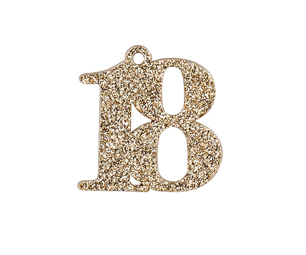 DECO 18 LEGNO GLITTER ORO APP. H.35 MM