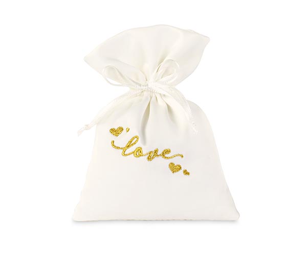 SACCHETTO RASO "LOVE" ORO