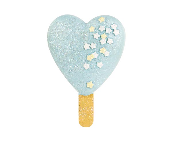 GELATO CUORE GLITTER AZZURRO CON MAGNETE 