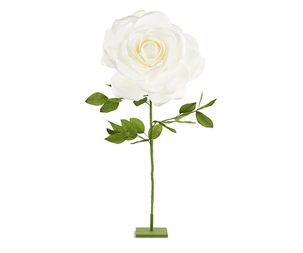 ROSA BIANCA CON STELO