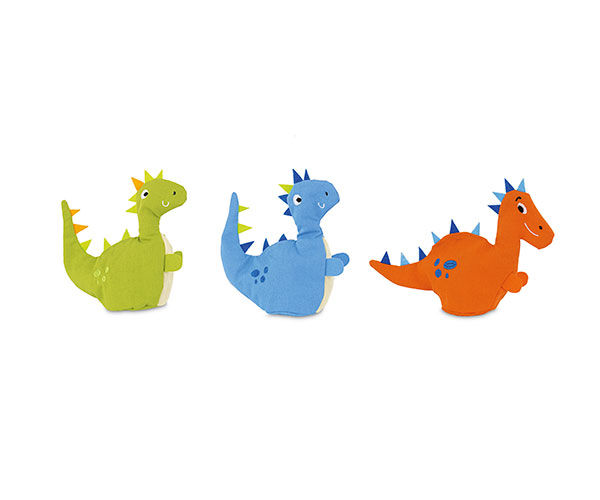 SACCHETTO DINOSAURO 3D AZZU/VERD/ARAN