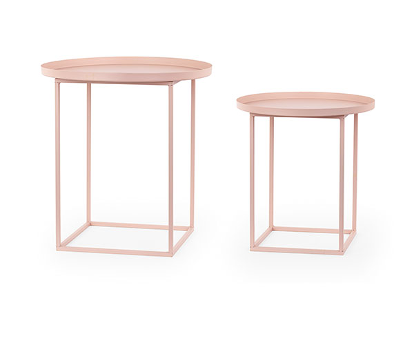 SET 2 TAVOLINI METALLO ROSA CON MAGNETE