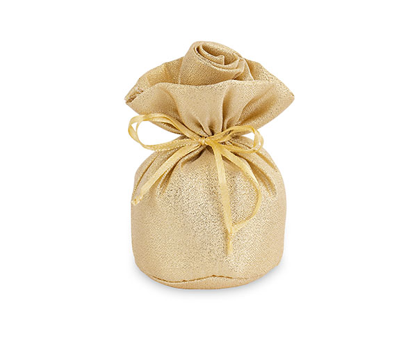 SACCOCCIO LAME' ORO CON ROSA