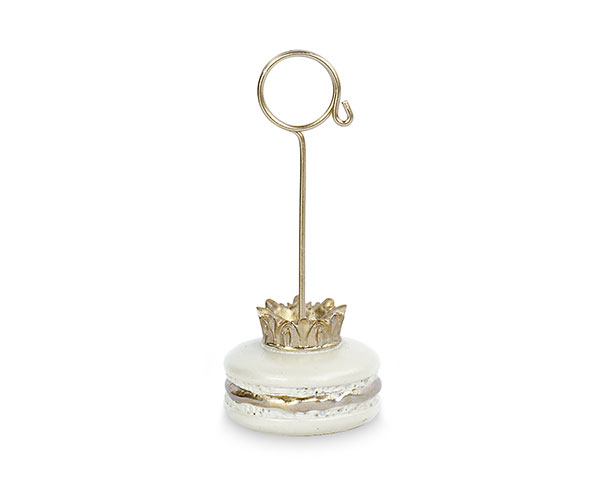 SEGNAPOSTO MACARON BIANCO/ORO ø 40XH.90 MM