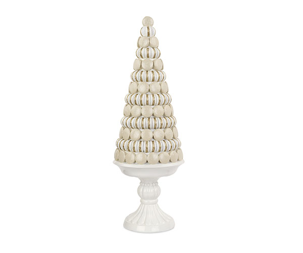 CONO MACARONS BIANCO/ORO ø 190XH.550 MM