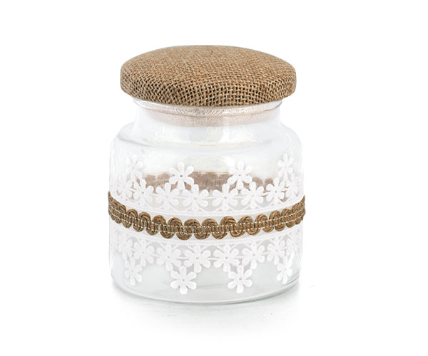 BARATTOLO VETRO CON MACRAME